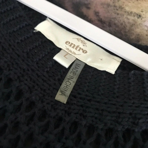 Entro Crochet Floral Tiered Boho Top Size Large - Picture 4 of 6